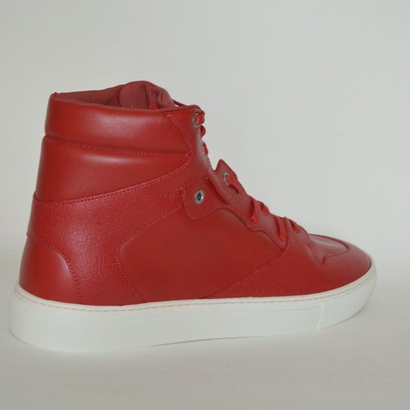 NWT AUTHENTIC BALENCIAGA MENS HITOP LEATHER SNEAKERS US 12 EU 45 - Picture 4 of 10